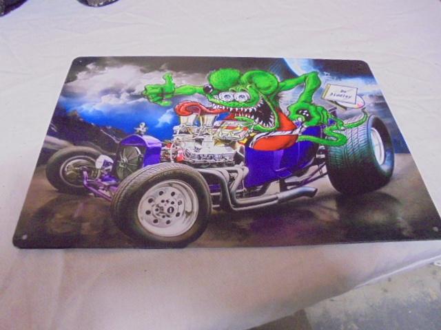 Metal Rat Fink Sign