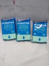 Nu Pore Hydrating Makeup Remover Facial Wipes. Qty 3- 25 Packs.