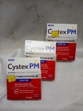 Cystex PM Extra Strength Pain Relief + Sleep Aid. Qty 3- 10 Packs.