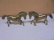 Set of Solid Brass Horses