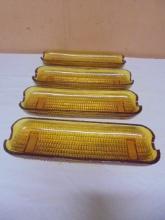 Set of 4 Vintage Amber Glass Corn Holder Dishes