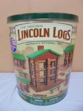 Large Metal Tin of Original Lincoln Logs