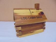 Wooden Log Cabin Bank