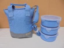 Lock N Lock Insulated Cooler Bag w/ 3 7in Bowls