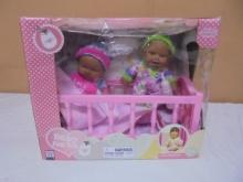 Baby First Born Doll Set w/ Crib
