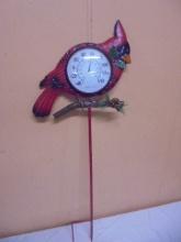 Outdoor Metal Art Cardinal Thermometer