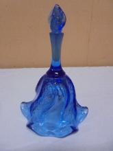 Fenton Art Glass Blue Deep Swirl Ruffled Bell