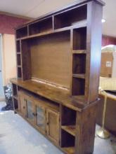 Large Solid Wood 2pc Entertainment TV Cabinet