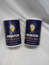 Morton Iodized Salt. Qty 2- 26 oz Containers.