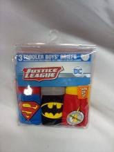 Justice League Toddler Boys Briefs. Size: 2T/3T 3 Pack.