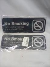 No Smoking Signs. Qty 2- 3 Packs.