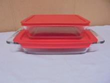 2pc Set of Glass Pyrex Baking Dishes