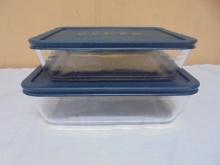 2pc Set of Pyrex Glass Baking Dishes w/ Lids