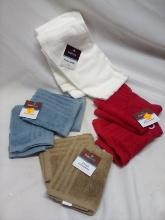 TrueLiving Dishcloth Lot- 2 Red, 2 Blue, 2 Tan, 2 White Flour Sack Style
