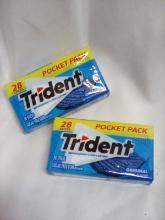 2 Pocket Packs of 28 Trident Original Sugar Free Gum Sticks