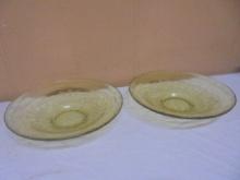 2 Yellow Depression Glass Bowls