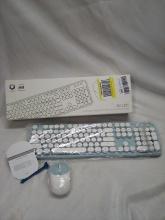 Sweet Light Blue Wireless Keyboard and Mouse Combo Set