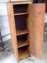 All Wood 60”Hx15.25”Dx18.25”W 4-Shelf Storage Cabinet