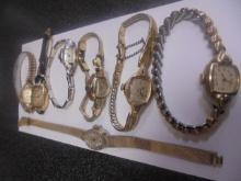 Group of 7 Vintage Ladies 10kt Rolled Gold Plate Watches