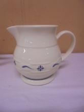 Longaberger Pottery Woven Traditions Heritage Blue 1qt Pitcher