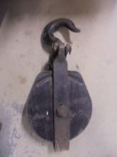 Large Steel Pulley w/ Hanging Hook