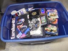 Large Storage Tote Full of Assorted Nascar Collectibles