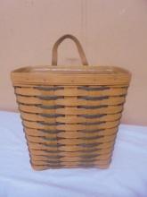 1994 Longaberger Tall Key Basket w/ Blue Accent Weaving & Protector