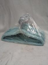 Set of 25 Light Blue Velvet Clothes Hangers