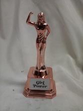 8”T Rose Gold Finish “Girl Power” Statue/ Trophy