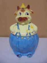 Vintage Farmer Cow Cookie Jar