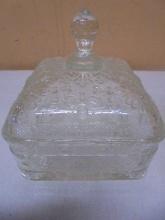 Vintage Indiana Tiara Glass Honey Bee Hive Clear Candy Dish