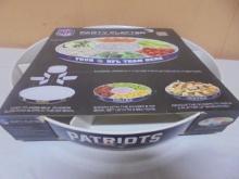 New England Patriots Party Platter w/ Dividers & Dip Bowl