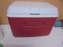 Red & White Rubbermaid Cooler