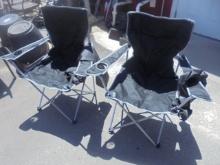 2 Black & Gray Quad Chairs w/ Carry Bags