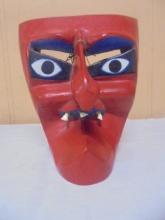 Carved Wooden Mask w/ Real Teeth