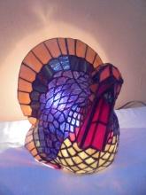 Beautiful Stained Glass Turkey Accent Lamp