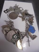 Ladies Sterling Silver Bracelet & Charms