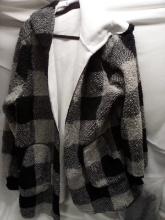 Lined Fleece Jacket, black and grey, size, XXL