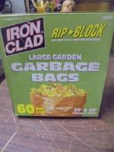 60ct Box of Iron Clad Large Garden Trash Bags