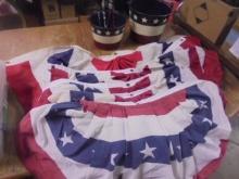 2 Metal Flag Buckets & 5 American Flag Swags