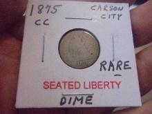 1875 Carson City Seated Liberty Dime