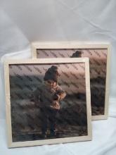 Pair of 13”x13” Kinlink Natural Wood Frames