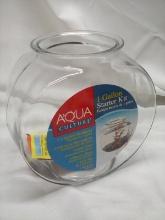 Aqua Culture 1Gal Fish Bowl Starter Kit- Bowl, Fish Food, Water Treatment