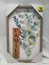 16.25”x10.25”x1” Wall Mount “Family” Decorative Sign