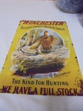 Winchester Shotgun Shells Metal Advertisement Sign