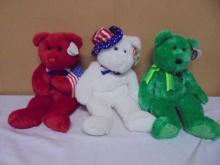 3pc Group of TY Beanie Buddy Bears