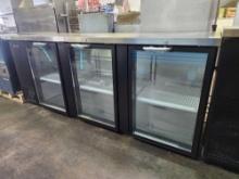 Never Used Blue Air 90 in. 3 Glass Dr. Refrigerated Back Bar