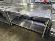66 in. x 30 in. All Stainless Steel Marine Edge Table with 20 in. x 20 in. Sink