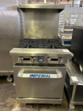 Imperial 4 Open Burner Gas Range and Oven.