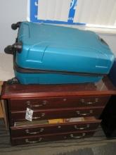 Desk, File Cabinet, Luggage